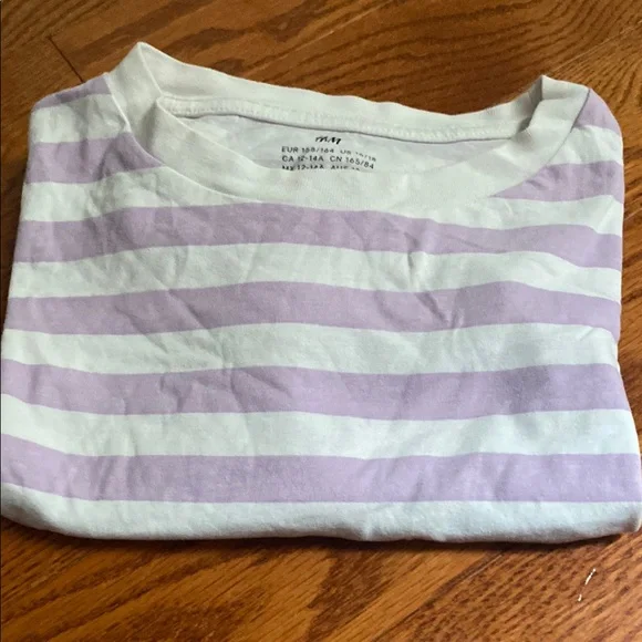 Striped Purple and White Kids Shirt - Picture 7 of 8